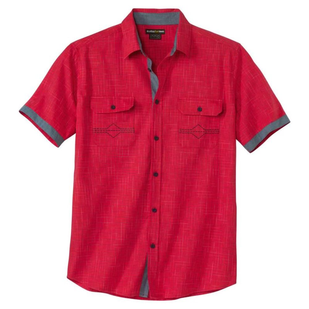 Atlas For Men Mens Poplin Shirt / Red